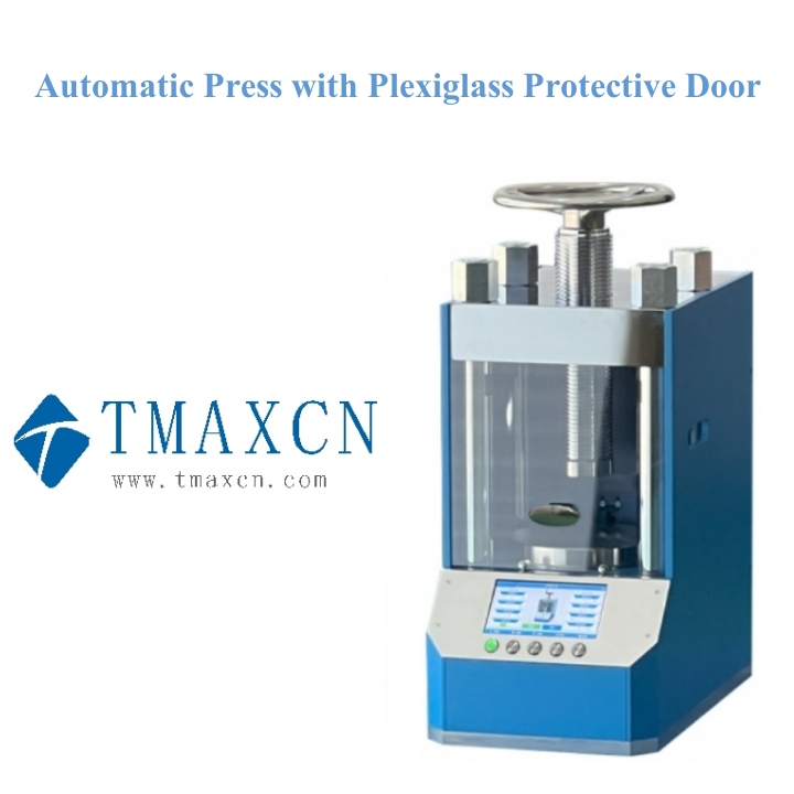 Pressa automatica con porta protettiva in plexiglass