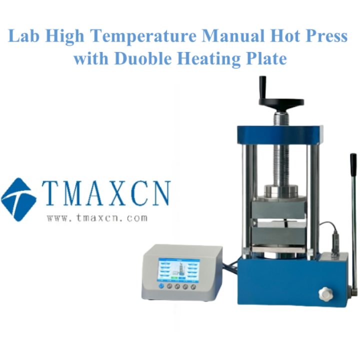 Pressa a caldo manuale ad alta temperatura da laboratorio con doppia piastra riscaldante